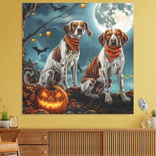 Treeing Walker Halloween Spooky Canvastryck