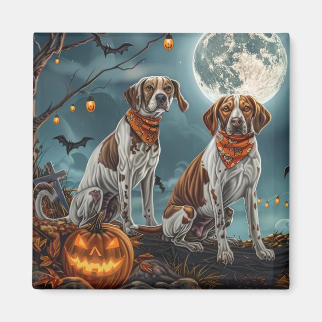 Treeing Walker Halloween Spooky Magnet (Framsidan)