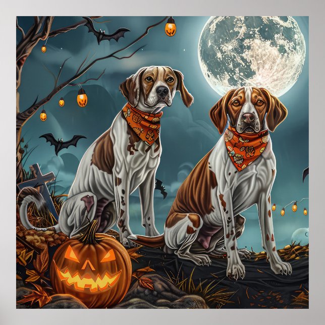 Treeing Walker Halloween Spooky Poster (Framsidan)
