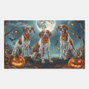 Treeing Walker Halloween Spooky Rektangulärt Klistermärke