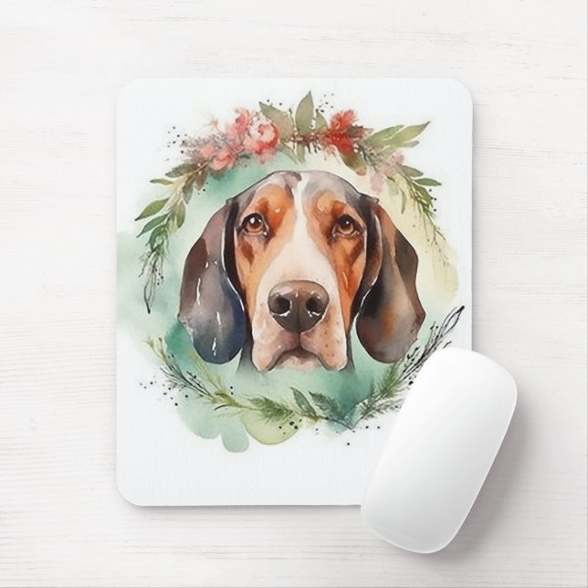 Treeing Walker-julens andningsfest Festive Valp Musmatta (Med mus)