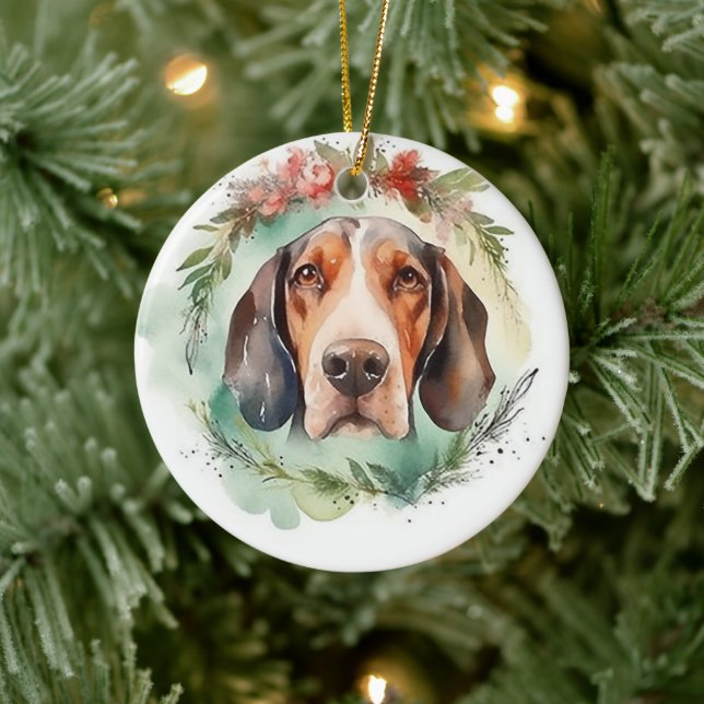 Treeing Walker Julkrans Festiva Hundvalp Julgransprydnad Keramik (Träd)