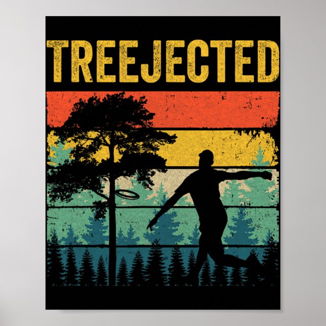 Treejected Roliga Discgolfdiskar Träffar Dumma Trä Poster (Framsidan)