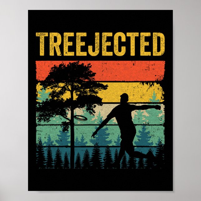 Treejected Roliga Discgolfdiskar Träffar Dumma Trä Poster (Framsidan)