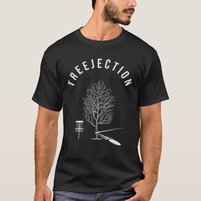 Treejection Disk Golf Funny Träd Frisbee Golf Disk T Shirt (Framsida)