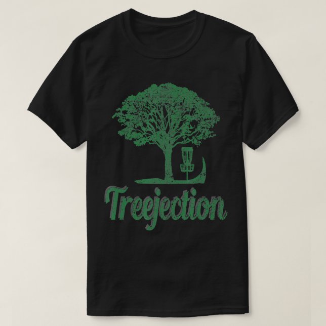 Treejection Funny Disk Golf Distress T Shirt (Design framsida)