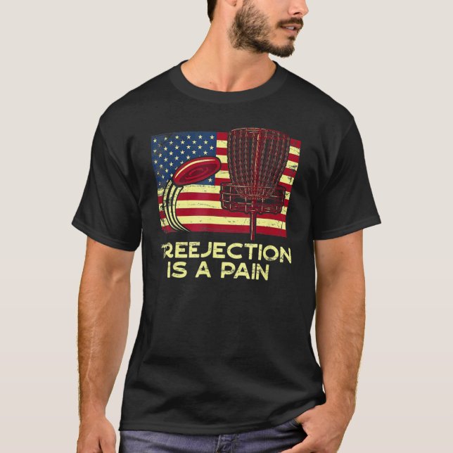Treejection Is A Pain Funny Disc Golf Humor Golfer T Shirt (Framsida)