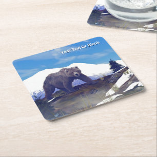 Treeline Grizzly Underlägg Papper Kvadrat