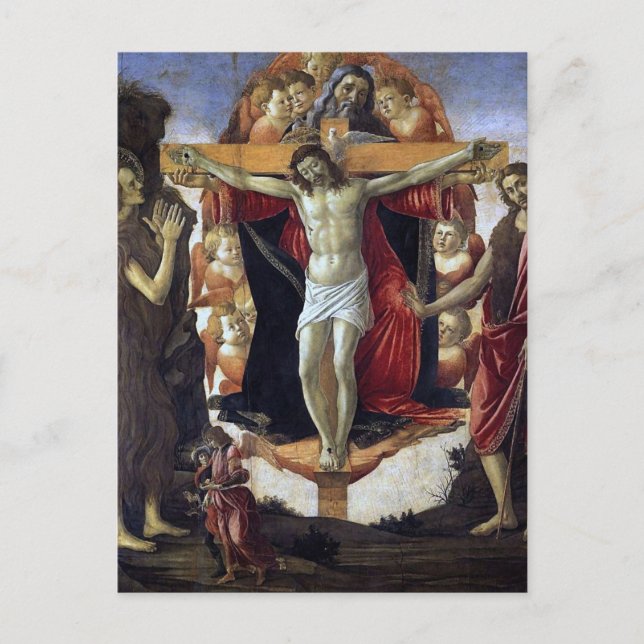 Treenigheten av Sandro Botticelli Vykort (Framsida)
