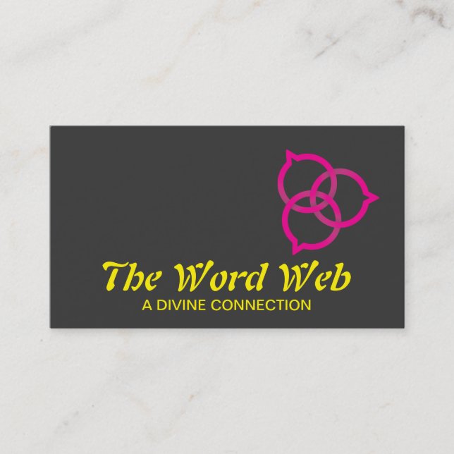 Treenighetstalsbubbel-logotyp (rosa) visitkort (Framsida)