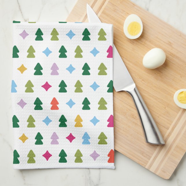 Trees and Twinkles Multi-Color Kitchen Towel Kökshandduk (Vikt i Fjärdedel)