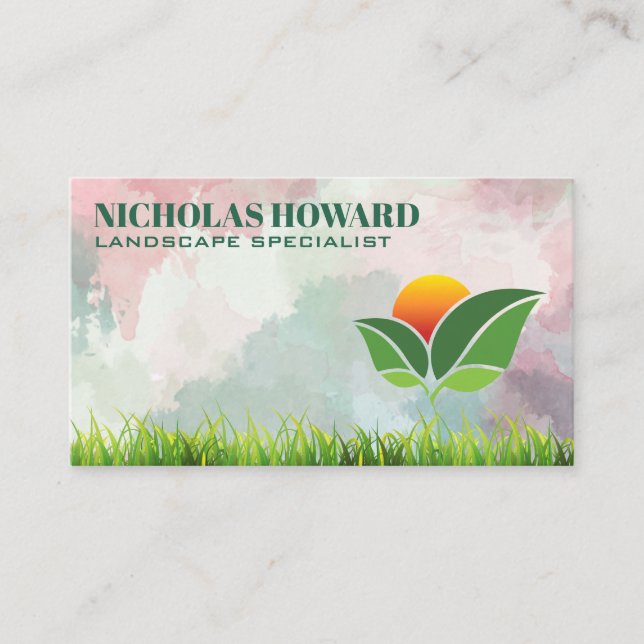 Trees Logo | Grass | Landscape Visitkort (Framsida)