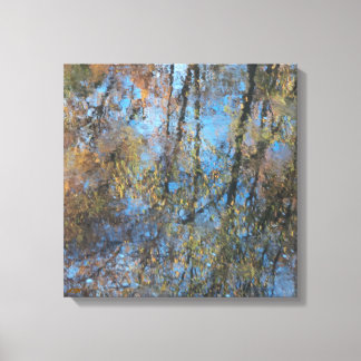 Trees Water Reflection Stretched Canvas Print