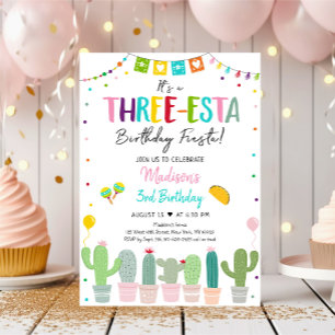 Treesta Fiesta Cactus Girl Birthday Inbjudningar