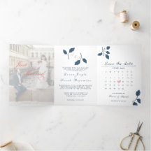Trefaldig inbjudan till bröllopsbröllop i Brev