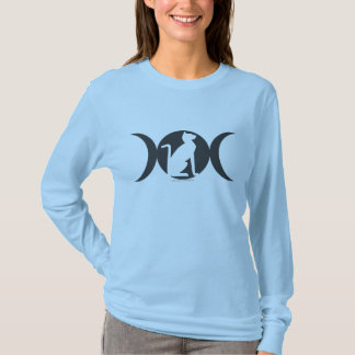 Trefaldig måne katt Lång-muff T Tee