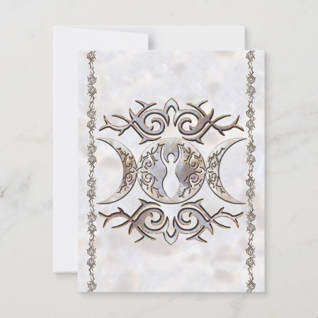 Trefaldig måneMoonstonegudinna Inbjudningar (Framsida)