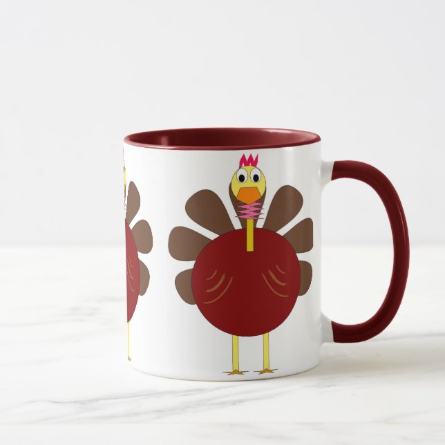 Trefaldig mugg för Turkiet thanksgivingkaffe (Höger)
