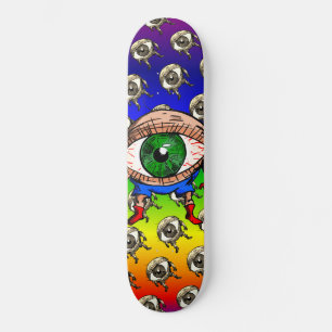 Trefaldig regnbåge i öga mini skateboard bräda 18,5 cm