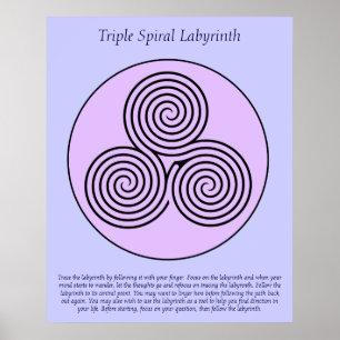 Trefaldig spiral fingerLabyrinth. Poster