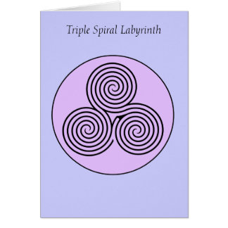 Trefaldig spiral labyrint hälsningskort