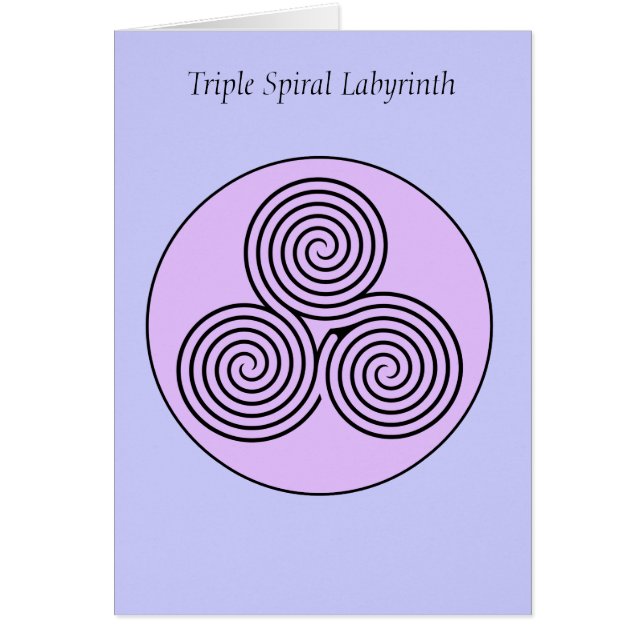 Trefaldig spiral labyrint hälsningskort (Framsidan)