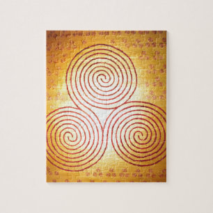 Trefaldig spiral labyrint pussel