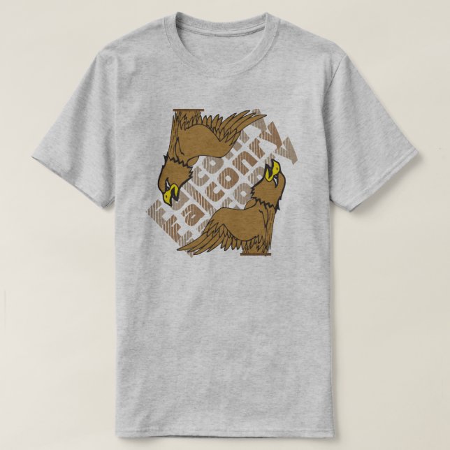 Trefaldig text för Falconry T-shirt (Design framsida)