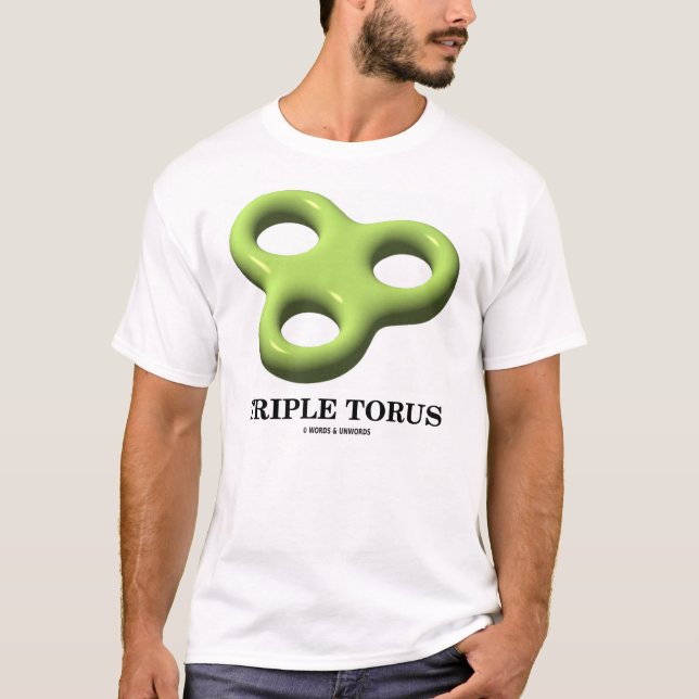 Trefaldig torus (toroiden) t-shirt (Framsida)