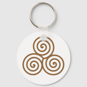 Trefaldiga spiral Keychain Nyckelring