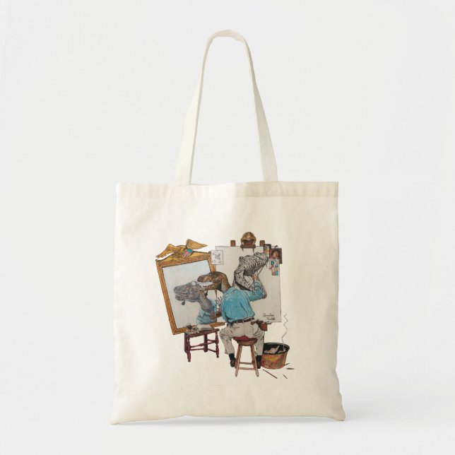 Trefaldigt självporträtt för Velociraptor Tygkasse (Framsidan)