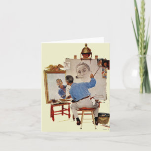 Trefaldigt självporträtt kort