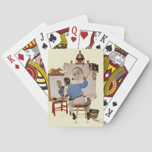 Trefaldigt självporträtt spel kort