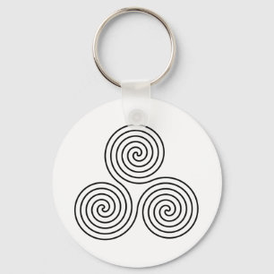 Trefaldigt spiralt symbol nyckelring