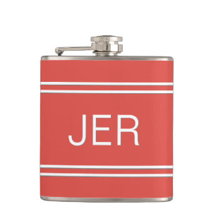 Trefältiga initialer Monogram Drick Röd Fickplunta