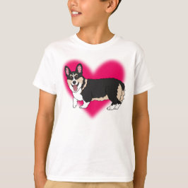 Trefärgad Corgi Alla Hjärtans Dag T Shirt