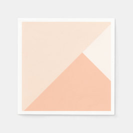 Trefärgad djup persika, rosenvit och antivit pappersservett