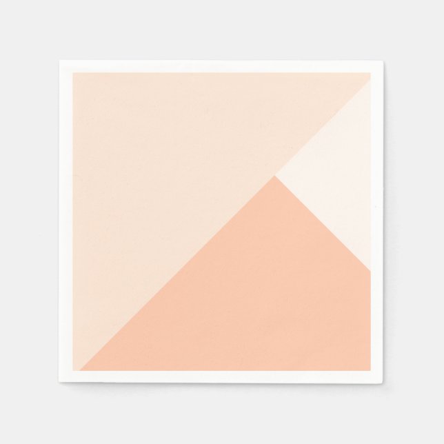 Trefärgad djup persika, rosenvit och antivit pappersservett (Framsidan)