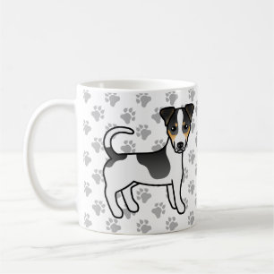 Trefärgad Jack Russell Terrier Hund med Slät Päls Kaffemugg