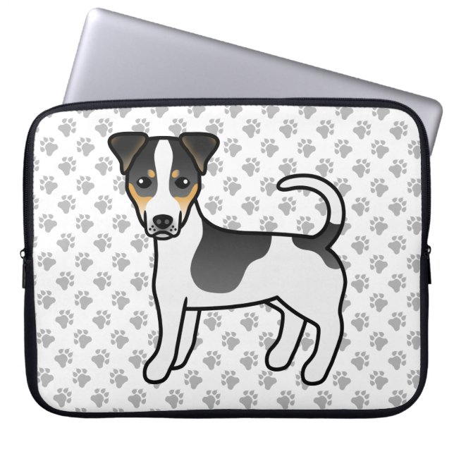 Trefärgad Jack Russell Terrier Hund med Slät Päls Laptop Fodral (Framsidan)
