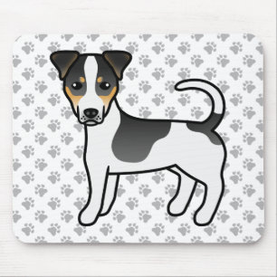Trefärgad Jack Russell Terrier Hund med Slät Päls Musmatta