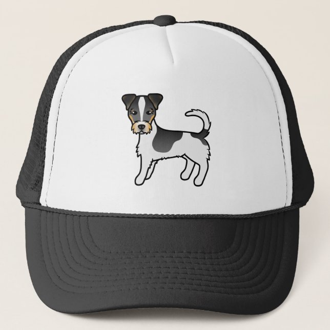 Trefärgad Jack Russell Terrier-hund med sträv päls Keps (Framsida)