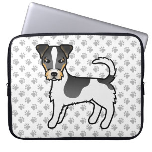 Trefärgad Jack Russell Terrier Hund med sträv päls Laptop Fodral