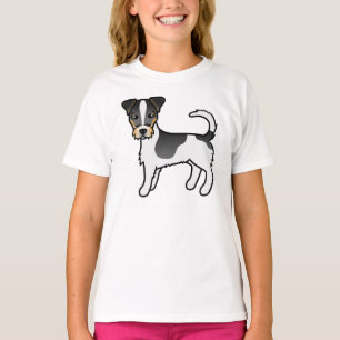 Trefärgad Jack Russell Terrier Hund med sträv päls T Shirt