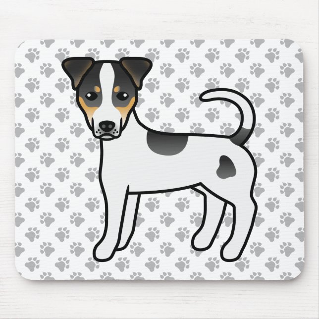 Trefärgad Parson Russell Terrier hund med slät päl Musmatta (Framsidan)