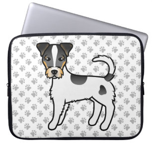 Trefärgad Parson Russell Terrier Hund med sträv pä Laptop Fodral