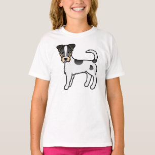 Trefärgad Parson Russell Terrier-hund med sträv pä T Shirt