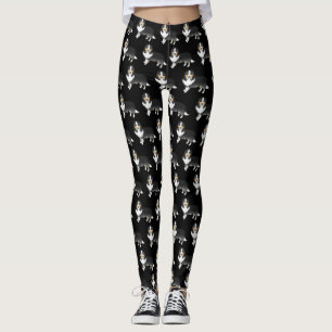 Trefärgad Shetland Sheepdog Tecknad Hund Mönster Leggings
