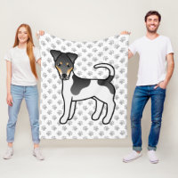 Trefärgad Slät Foxterrier Söt Tecknad Hund