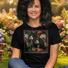 Trefärgade Cavalier King Charles Spaniels CKCS Hun T Shirt